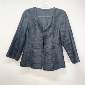Eileen‎ Fisher Ripple Bindu Silk Jacket Size XS Graphite